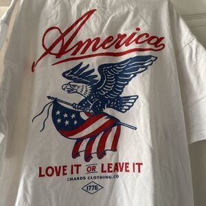 CHAADS USA Eagle Graphic T-Shirt XXL America Flag July 4th Patriotic Tee 1776